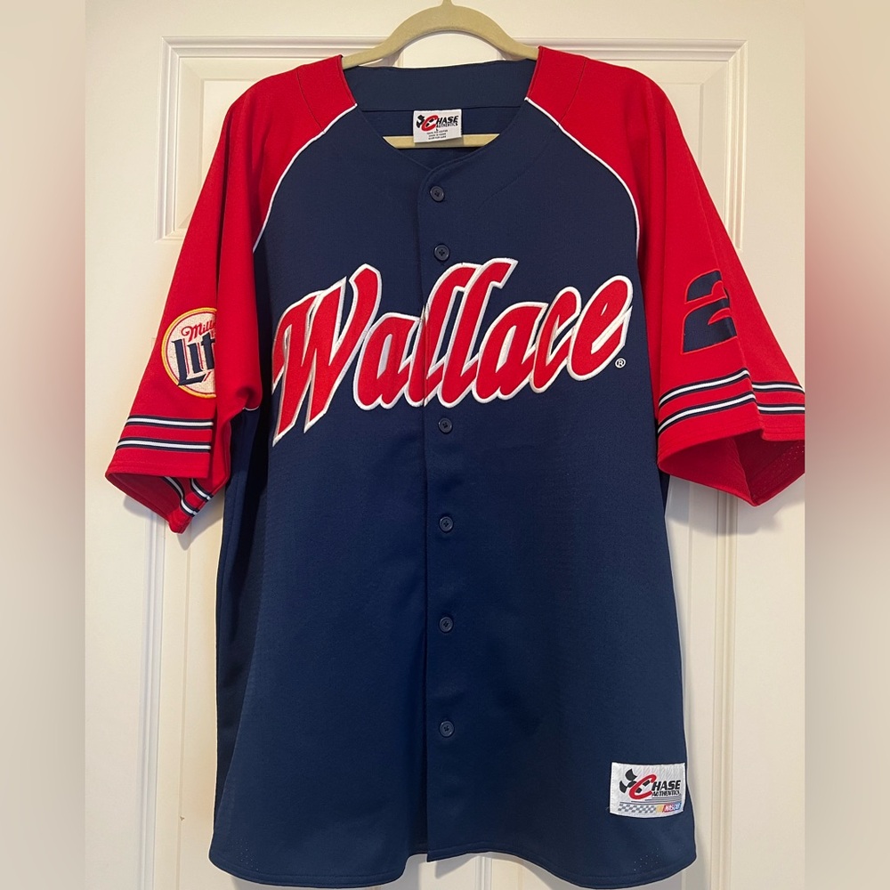 NASCAR Chase Authentics Red and Blue Rusty Wallace Jersey
